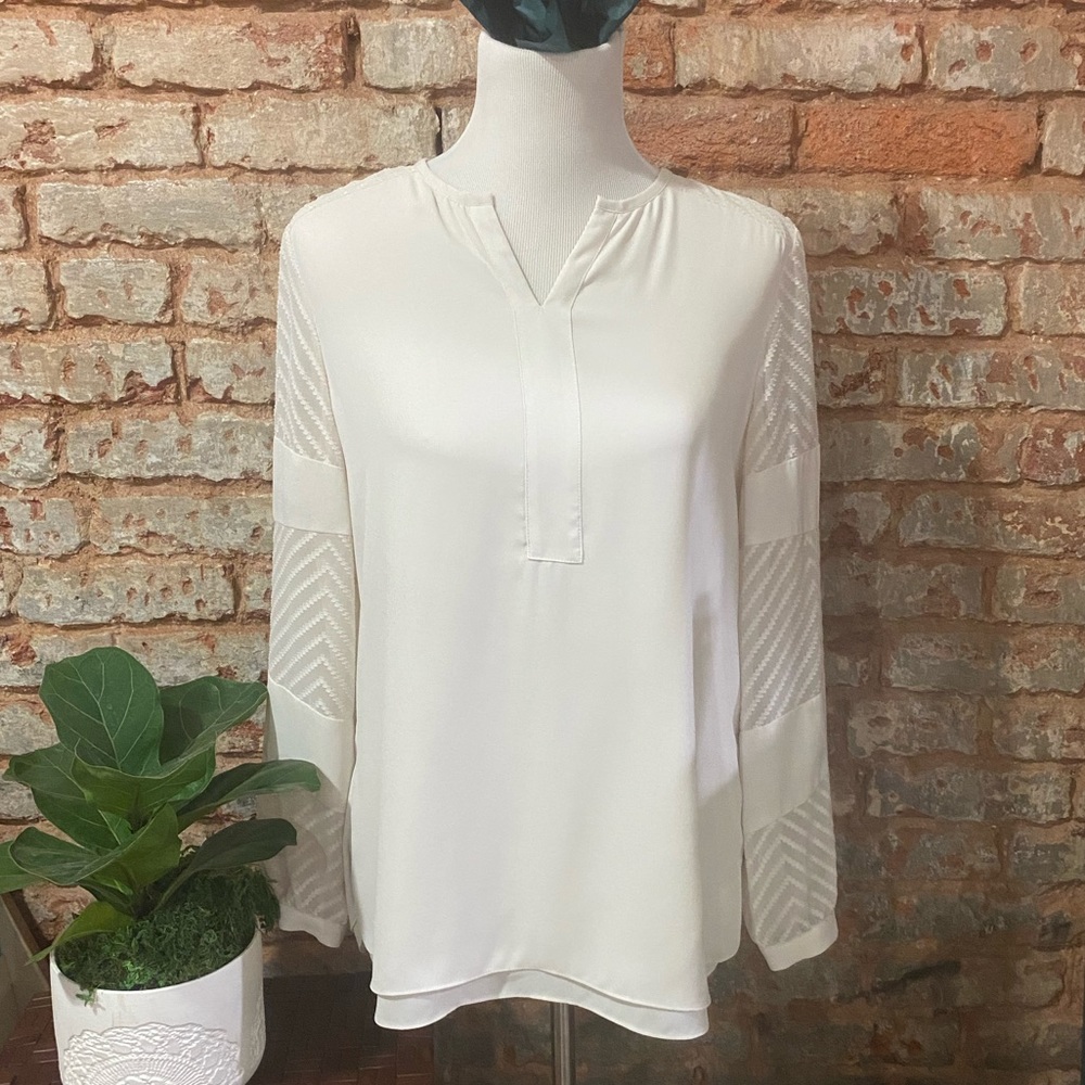 Chico’s Sheer Long Sleeve Top ~ boho vibes ~ EUC!